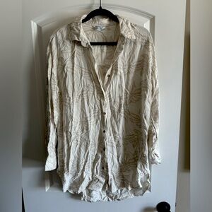 Blue Island oversized button up shirt swim cover up dress